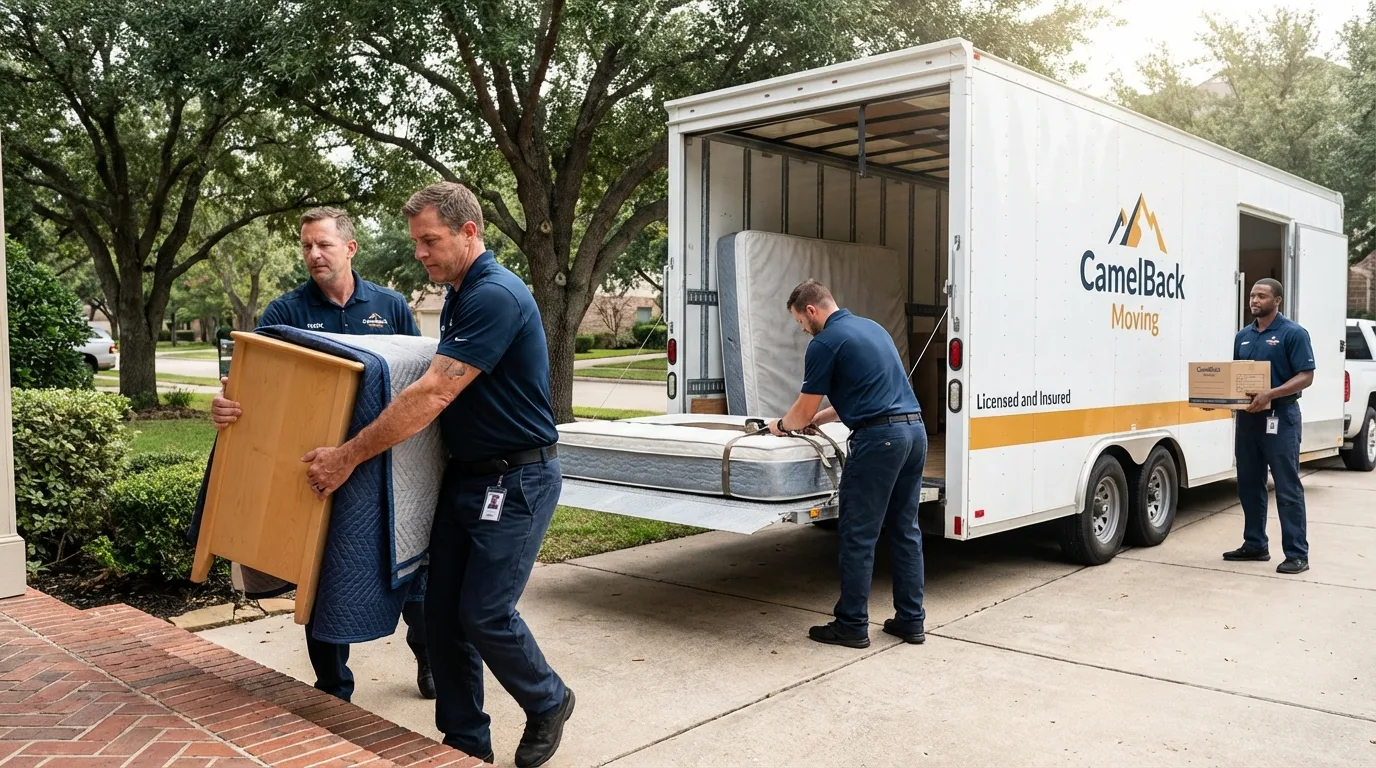 Crew loading residential truck for cross-state move from Whately, MA